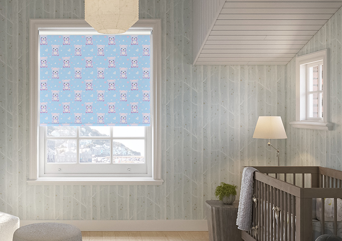 Little Bear, Blue Cotton - Twist&Fit Roller Blind - Image 3